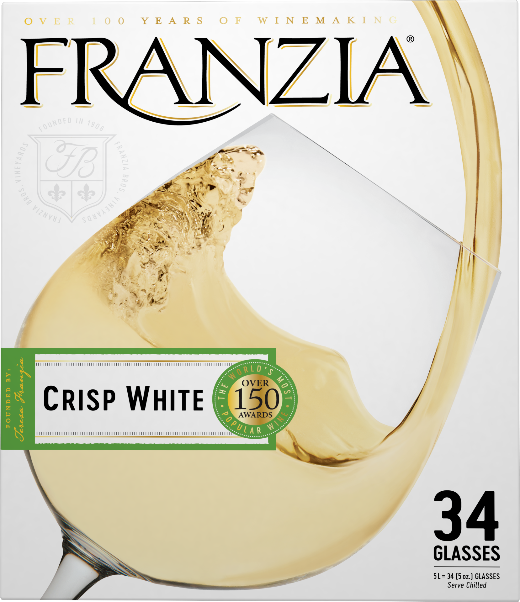 slide 2 of 4, Franzia Crisp White White Wine, 5 liter box
