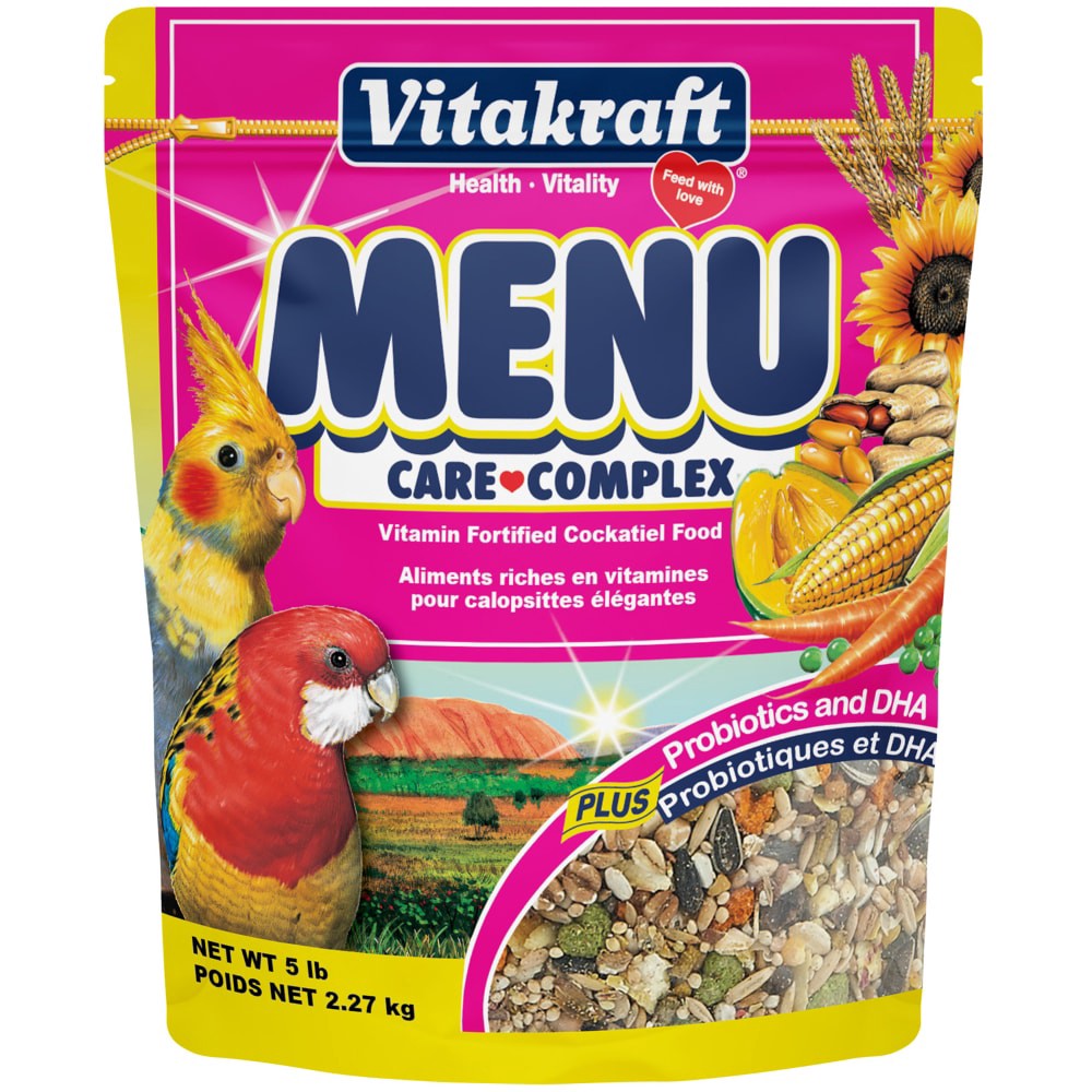 slide 1 of 1, Vitakraft Menu Cockatiel Food, 5 lb