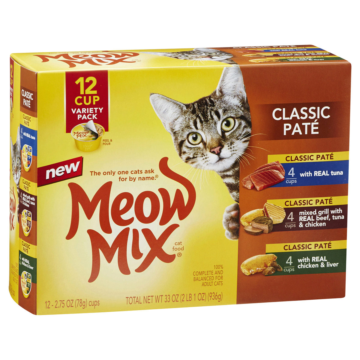 slide 3 of 5, Meow Mix Cat Food, Classic Pate Variety, 12 ct; 2.75 oz