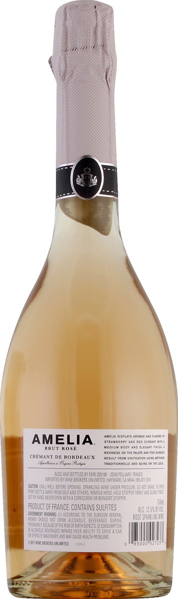 slide 6 of 6, Amelia Cremant De Bordeaux Brut Rose Sparkling Wine, 750 ml