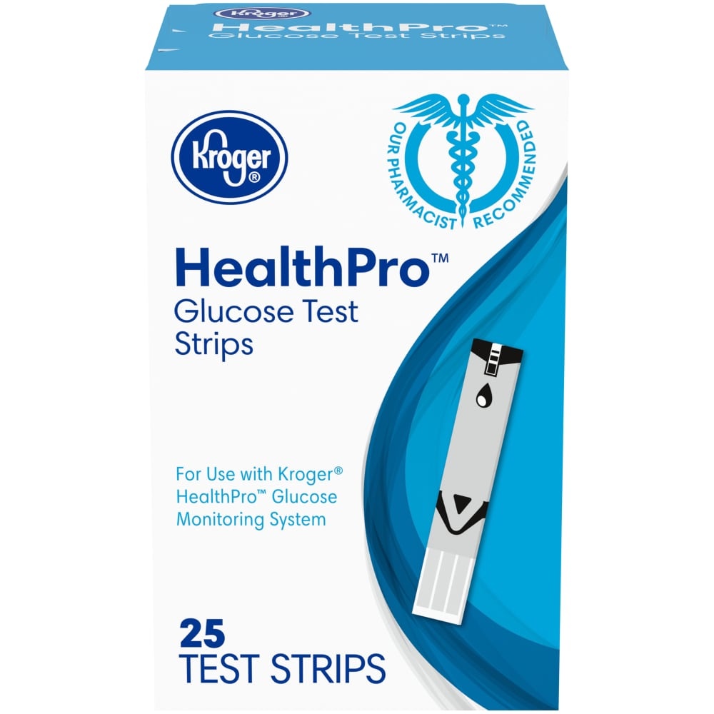slide 1 of 1, Kroger Healthpro Glucose Test Strips, 25 ct