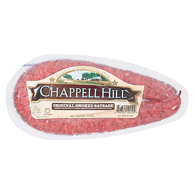 slide 1 of 1, Chappell Hill Original Smoked Sausage, 14 oz