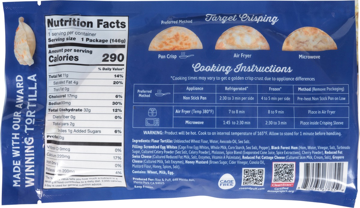 slide 10 of 13, Rise & Puff Gourmet Ham, Egg & Cheese Quesadillas 5.15 oz, 5.15 oz