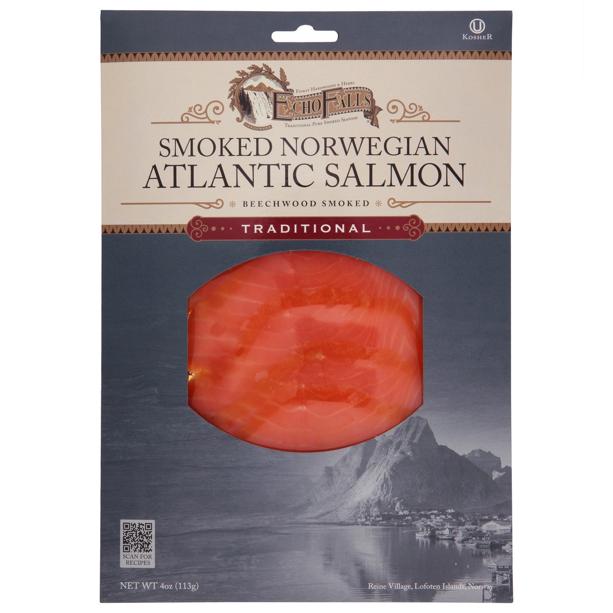 slide 8 of 13, Echo Falls Smoked Norwegian Atlantic Salmon 4 oz, 4 oz