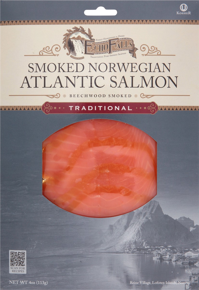 slide 1 of 13, Echo Falls Smoked Norwegian Atlantic Salmon 4 oz, 4 oz