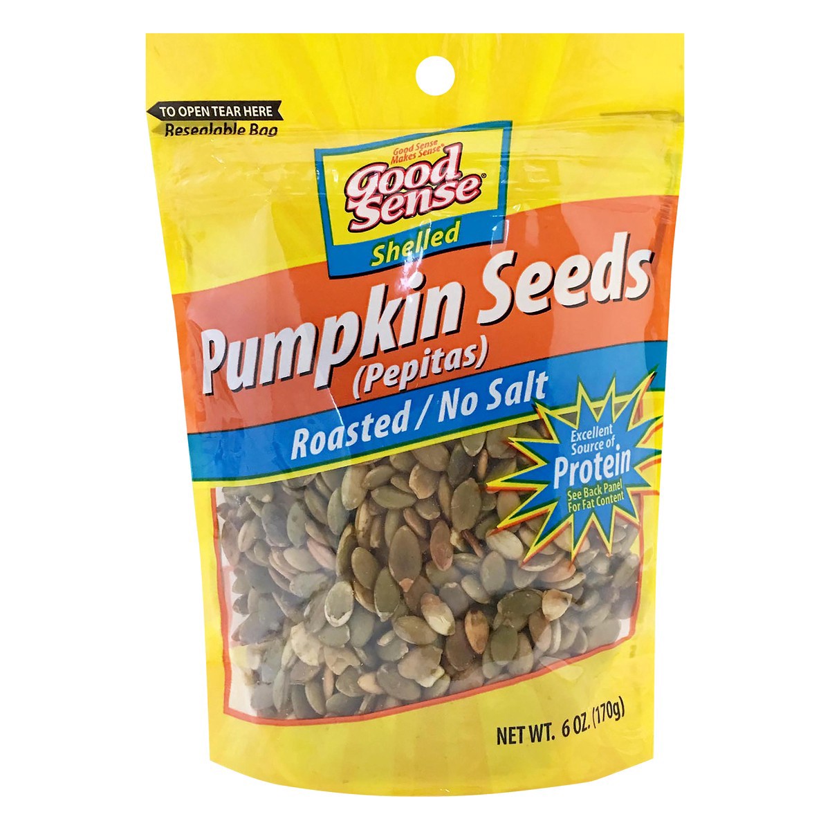 slide 1 of 1, NoSalt Good Sense Pumpkin Seeds Roasted/No Salt - 6 oz, 6 oz