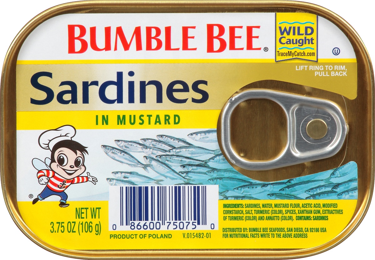 slide 8 of 9, Bumble Bee Sardines in Mustard, 3.75 oz