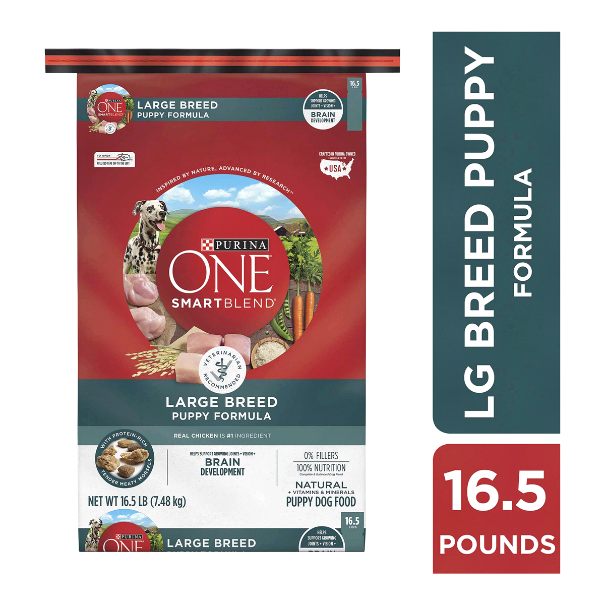 slide 1 of 1, Purina ONE Smartblend Dog Food Puppy Large Breed, 16.5 lb