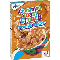 General Mills Cinnamon Toast Crunch Peanut Butter Breakfast Cereal, Crispy Cinnamon Cereal, 12.3 oz
