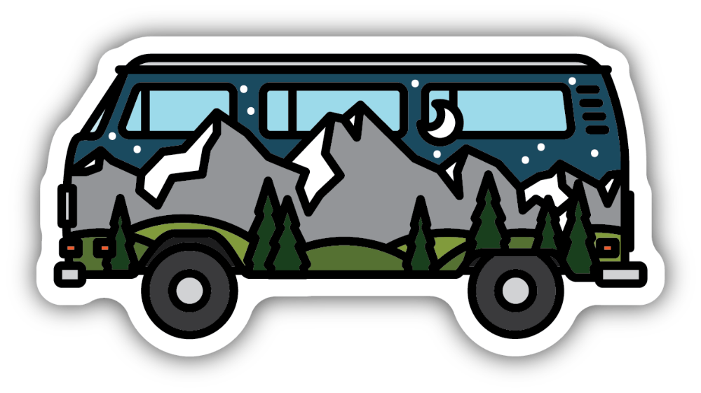 slide 1 of 1, Stickers Northwest Mountain Vanscape Sticker, 1 ct