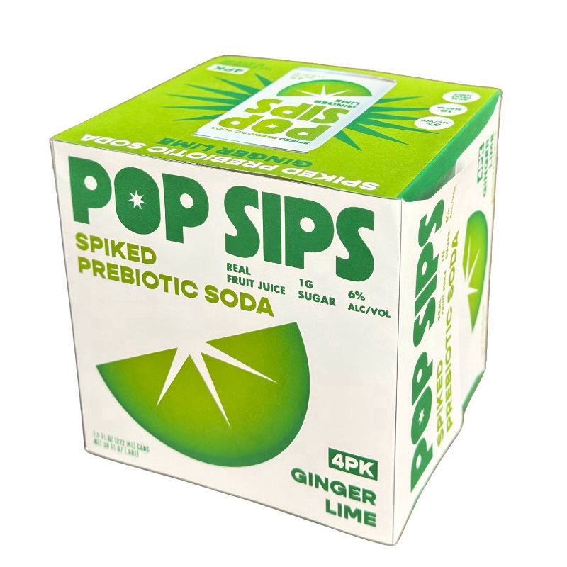 slide 1 of 3, Passion Tree Pop Sips Ginger Lime Hard Pop - 4pk/7.5 fl oz Cans, 4 ct; 7.5 fl oz