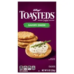 Toasteds Kellogg's Toasteds Crackers, Savory Onion, 8 oz