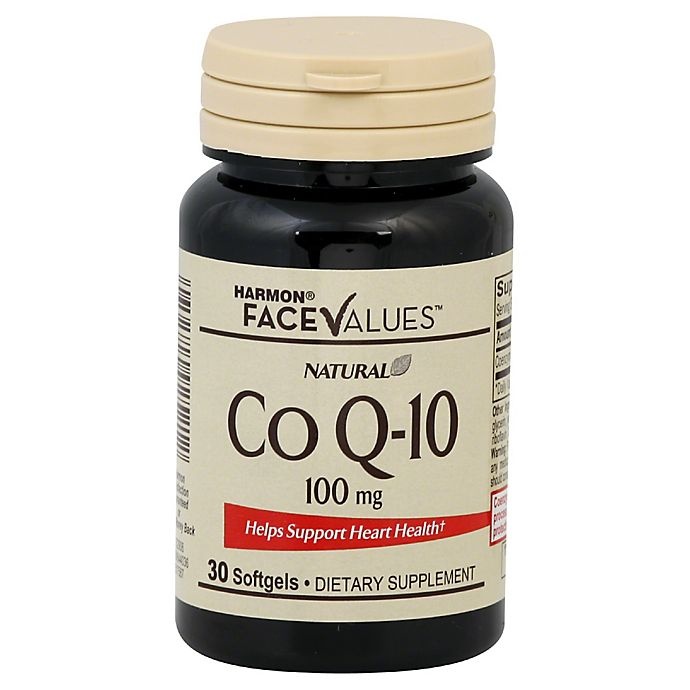 slide 1 of 1, Harmon Face Values 100 Mg CoQ10 Softgels, 30 ct