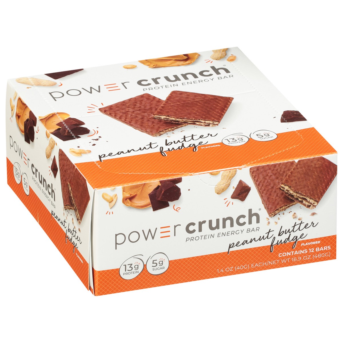 slide 2 of 9, Power Crunch Peanut Butter Fudge Flavored Protein Energy Bar 12 - 1.4 oz Bars, 12 ct