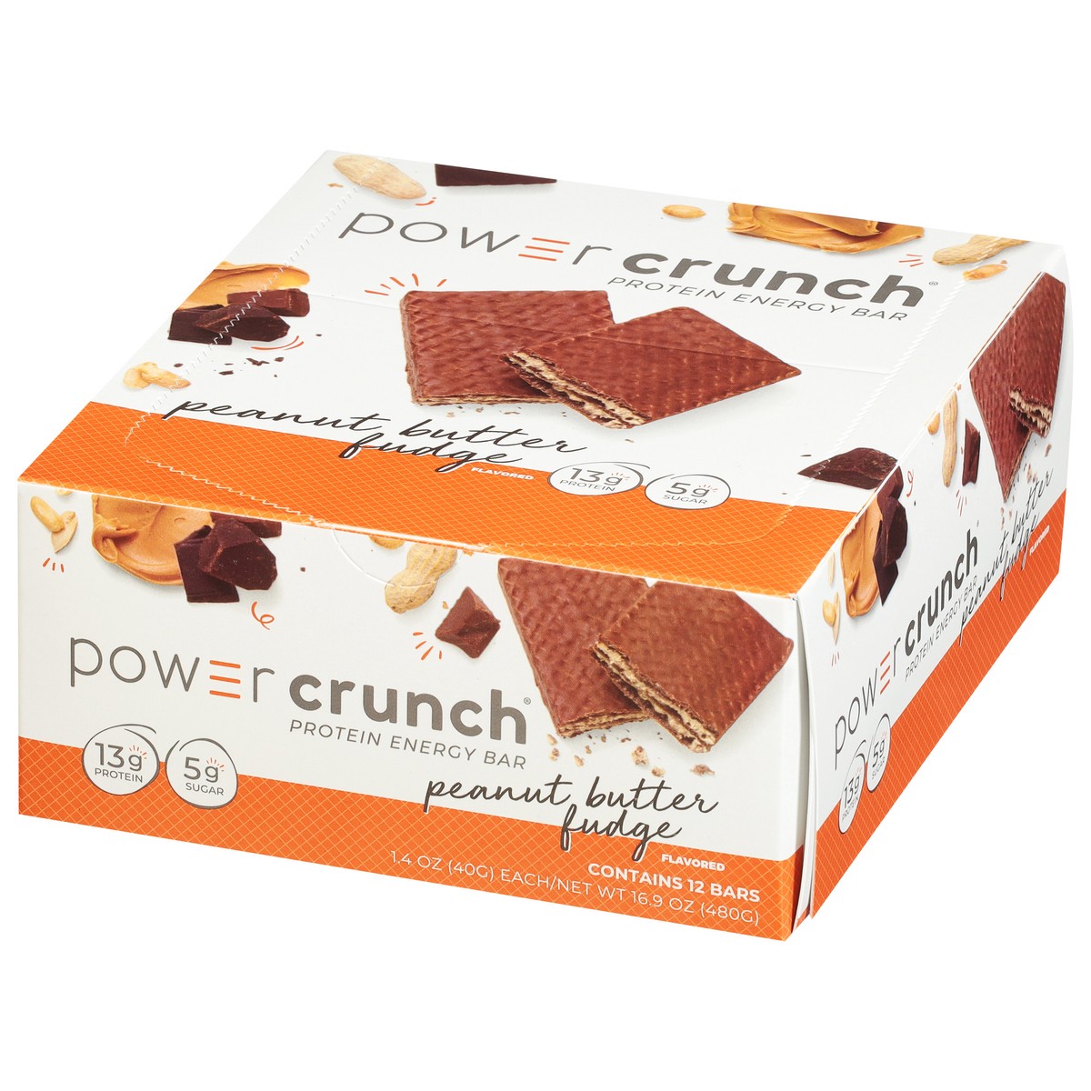 slide 3 of 9, Power Crunch Peanut Butter Fudge Flavored Protein Energy Bar 12 - 1.4 oz Bars, 12 ct