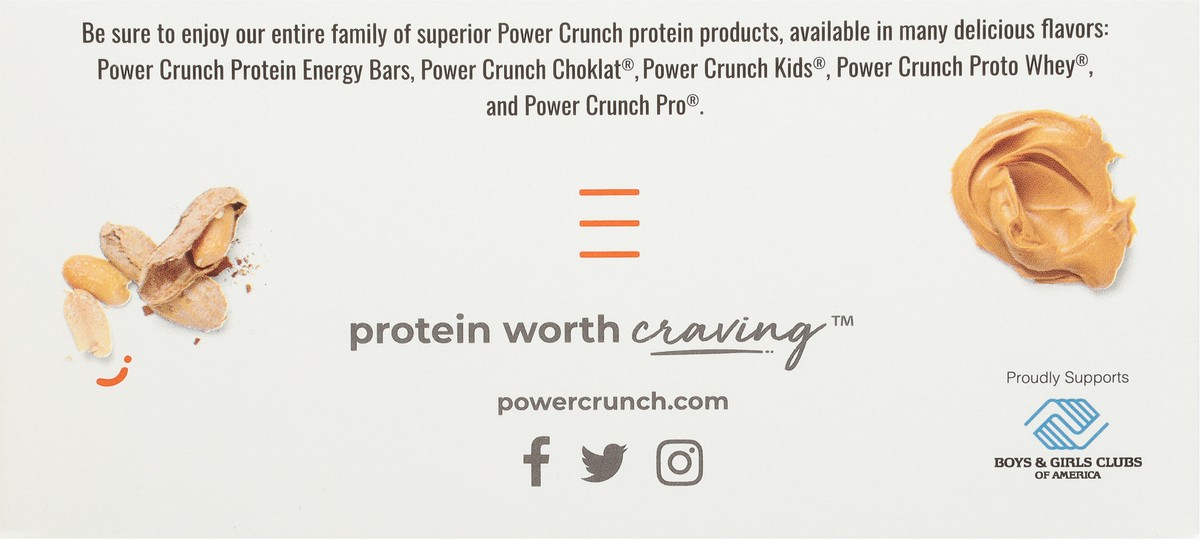 slide 5 of 9, Power Crunch Peanut Butter Fudge Flavored Protein Energy Bar 12 - 1.4 oz Bars, 12 ct