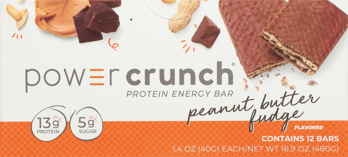 slide 6 of 9, Power Crunch Peanut Butter Fudge Flavored Protein Energy Bar 12 - 1.4 oz Bars, 12 ct