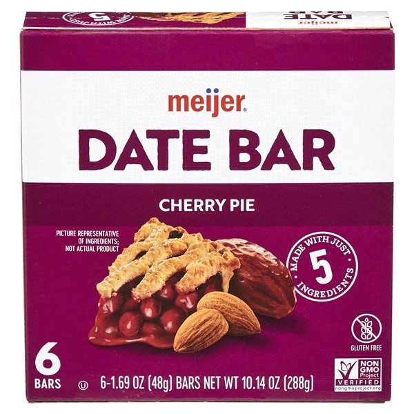 slide 7 of 29, Meijer Chewy Date Bar, Cherry Pie, 6 ct