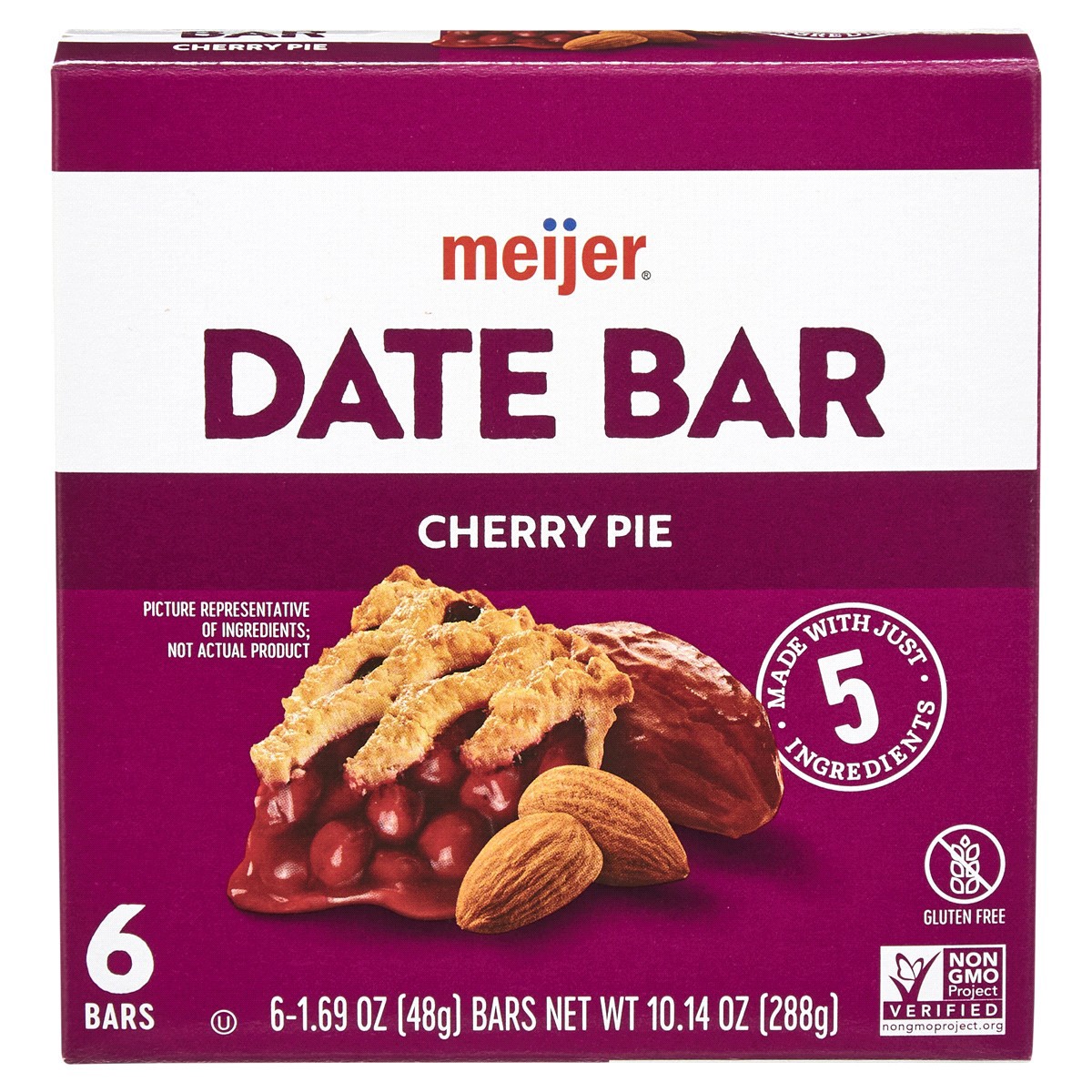 slide 1 of 29, Meijer Chewy Date Bar, Cherry Pie, 6 ct