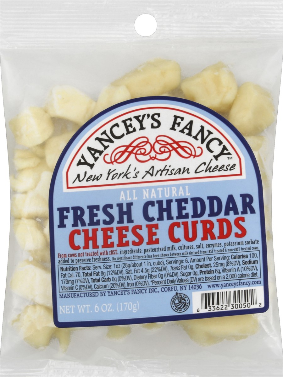 slide 5 of 5, Yancey's Fancy Cheddar Cheese Curds, 6 oz