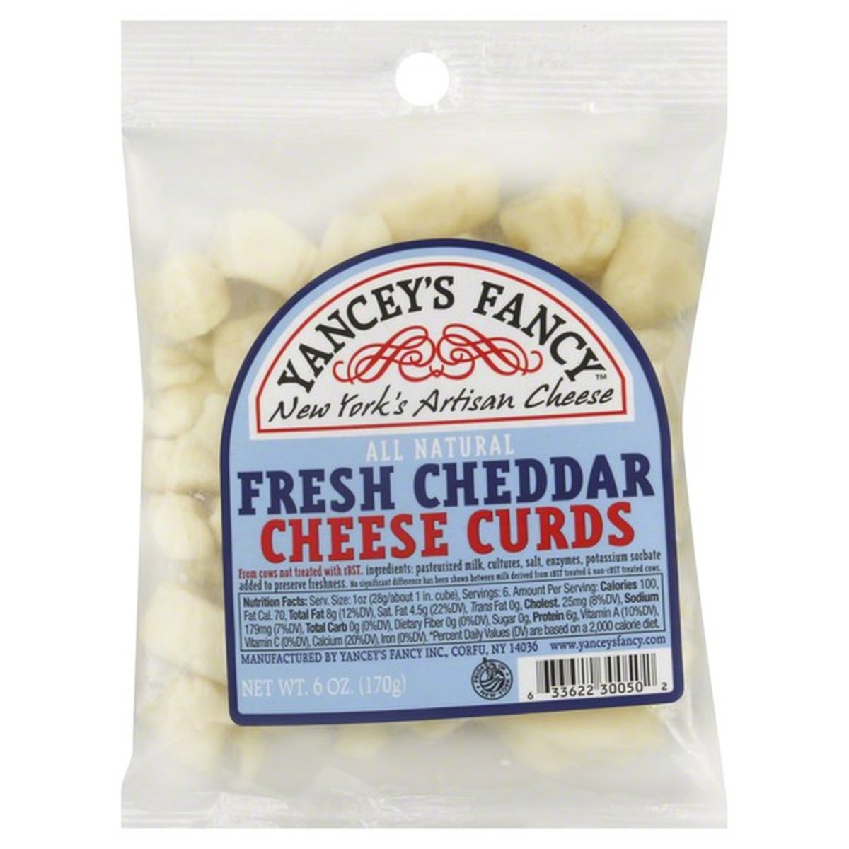 slide 1 of 5, Yancey's Fancy Cheddar Cheese Curds, 6 oz