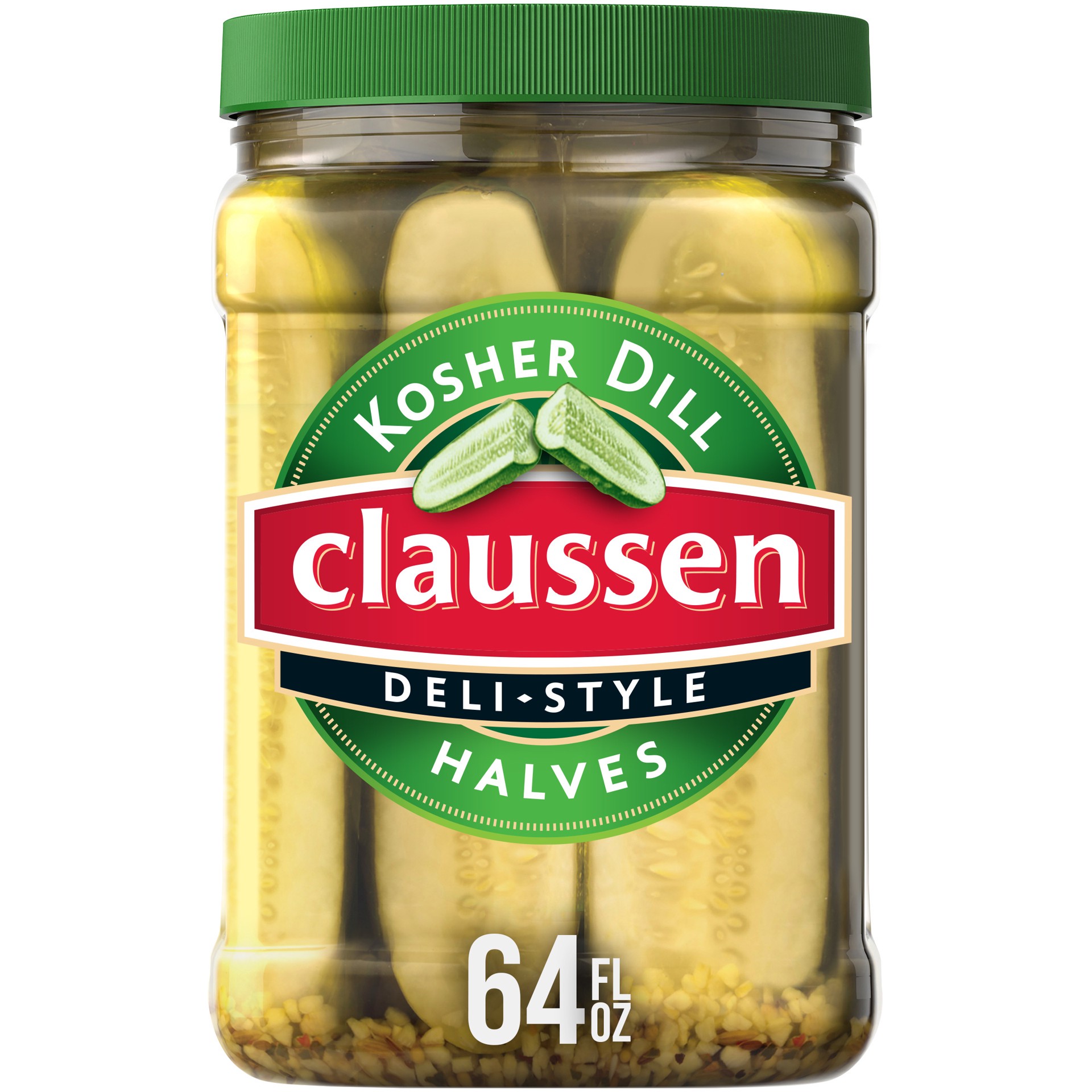 slide 1 of 14, Claussen Kosher Dill Pickle Halves, 64 fl. oz. Container, 64 fl oz