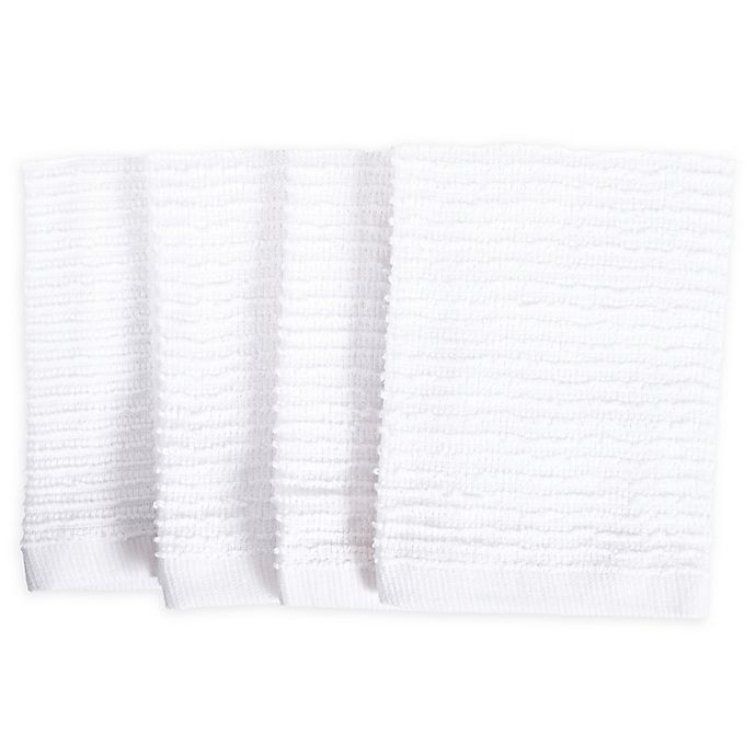 SALT Wave Bar Mop Dish Cloths - White 4 ct