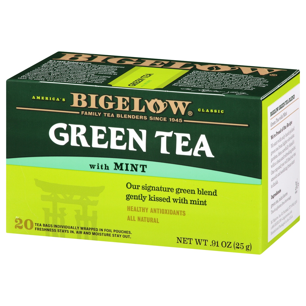 slide 3 of 9, Bigelow Green Tea With Mint Tea, 20 ct