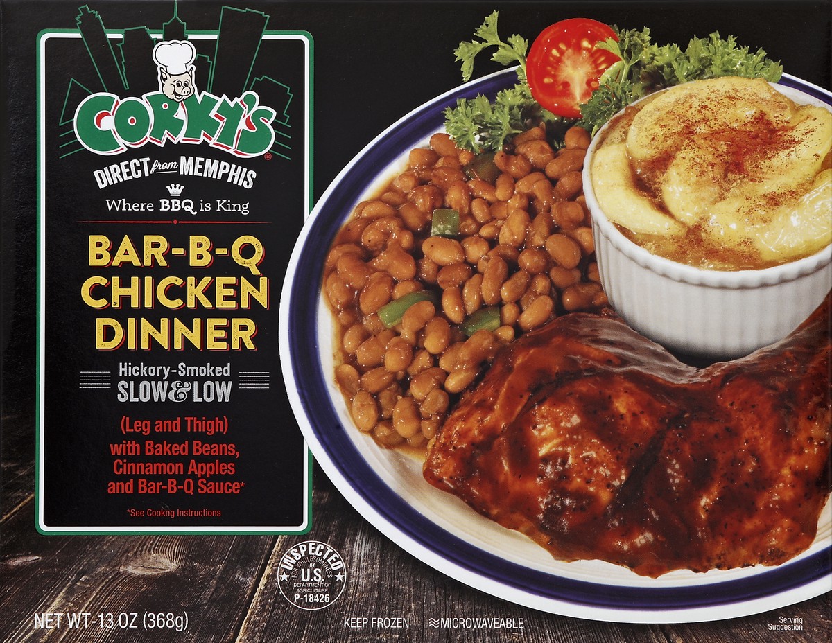 slide 4 of 4, Corky's Bar-B-Q Chicken Dinner, 13 oz