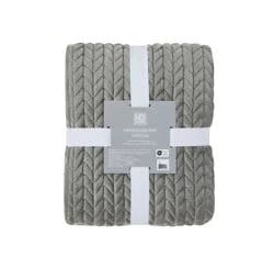HD Designs Herringbone Plush Throw Blanket - Green