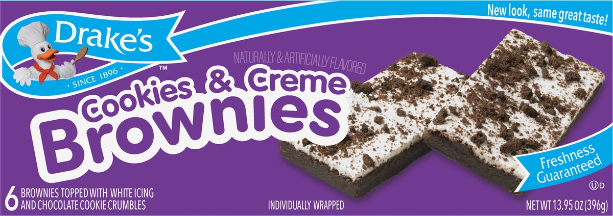 slide 6 of 9, Drake's Cakes, Drake's Family Pack Cookies and Creme Brownies, 6 ct; 13.95 oz