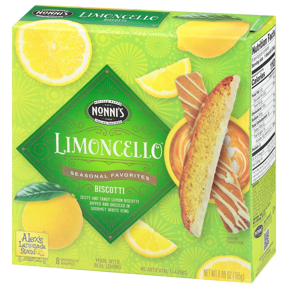 slide 6 of 9, Nonni's Nonni''s Limoncello Biscotti, 8-count carton 6.88 oz, 6.88 oz