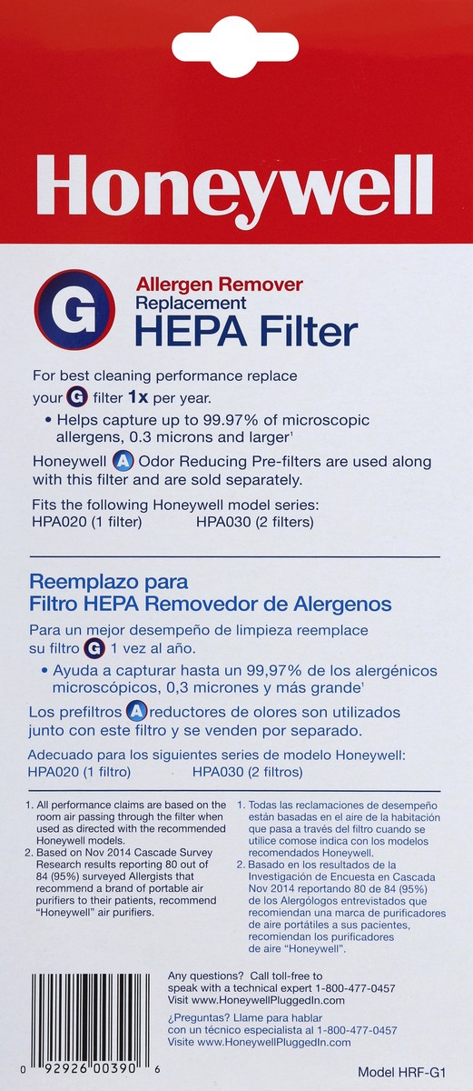 slide 10 of 10, Honeywell HEPA Filter 1 ea, 1 ct