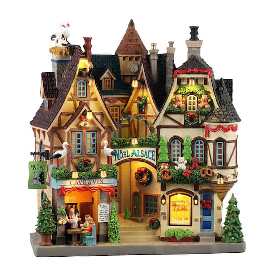 Lemax Caddington Village Facade Noel Alsace 10.87 in x 9.84 in x