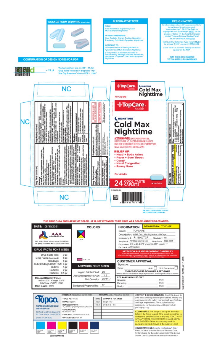 slide 13 of 17, TopCare Top Care Cold Multi-Symptom Nighttime, Cool Ice Caplets, 24 ct