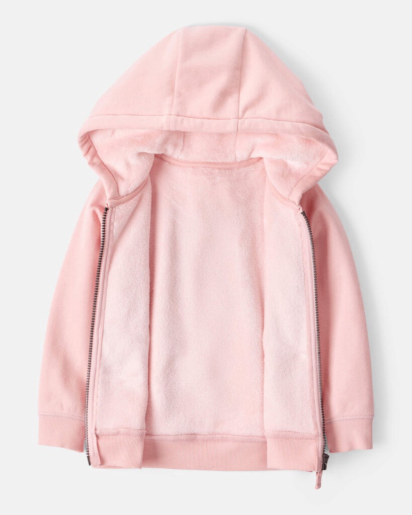 slide 3 of 3, Carter's Carters Toddler Girl DayDream Fleece Long-Sleeve Hooded Zip-Up Jacket - Pink Pink 2T, 1 ct