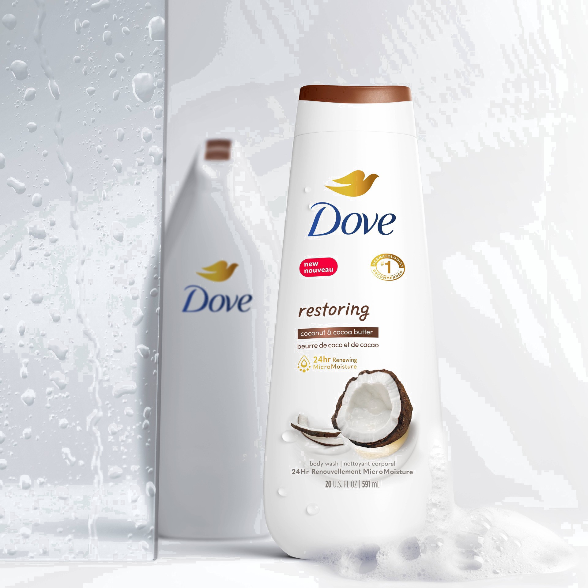 slide 84 of 91, Dove Bc Restoring Coconut Butter & Cocoa Butter Bodywash, 20 fl oz