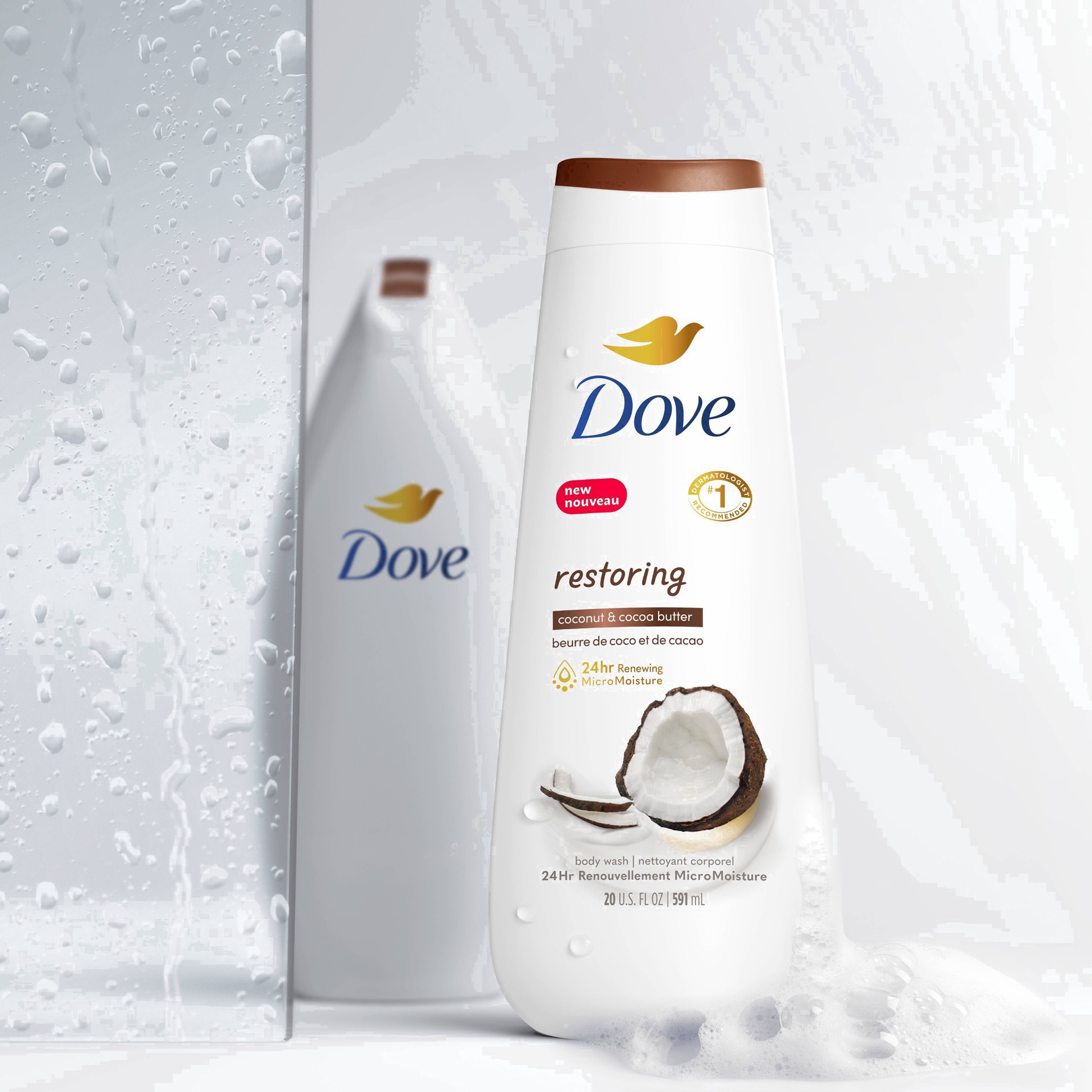 slide 85 of 91, Dove Bc Restoring Coconut Butter & Cocoa Butter Bodywash, 20 fl oz