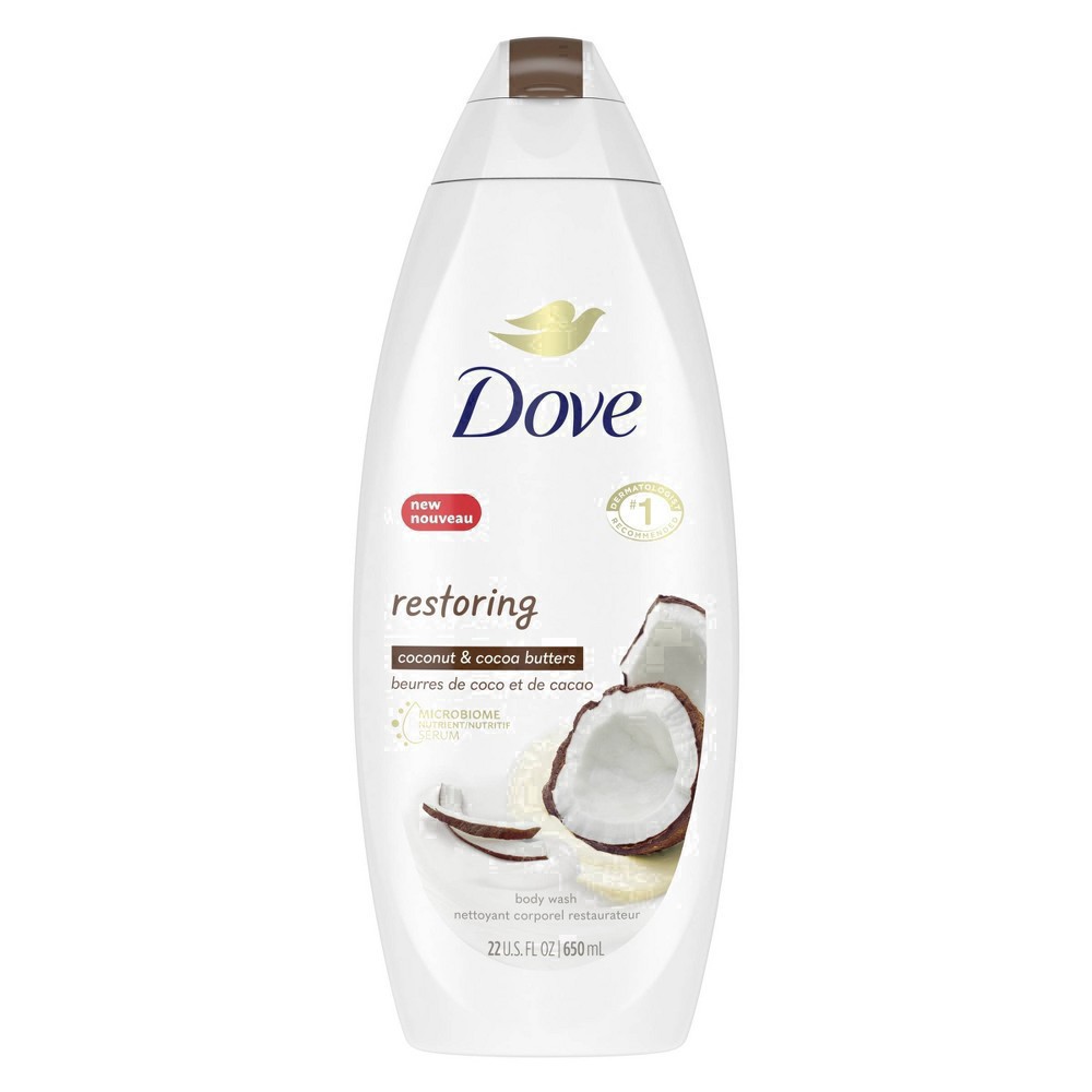 slide 74 of 91, Dove Bc Restoring Coconut Butter & Cocoa Butter Bodywash, 20 fl oz