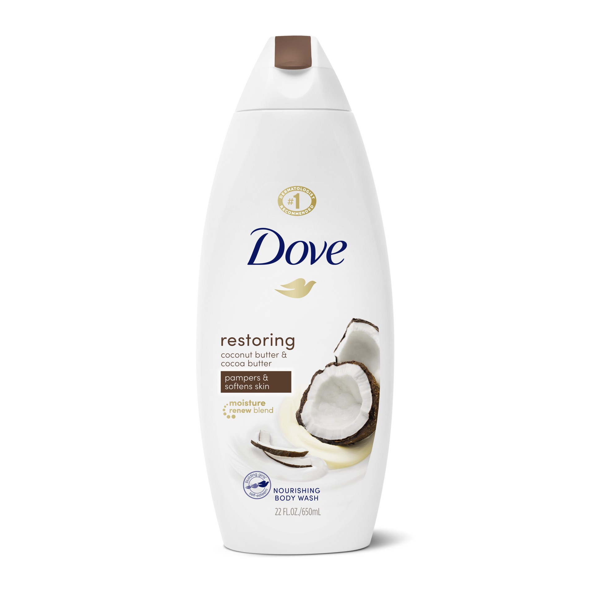 slide 1 of 91, Dove Bc Restoring Coconut Butter & Cocoa Butter Bodywash, 20 fl oz