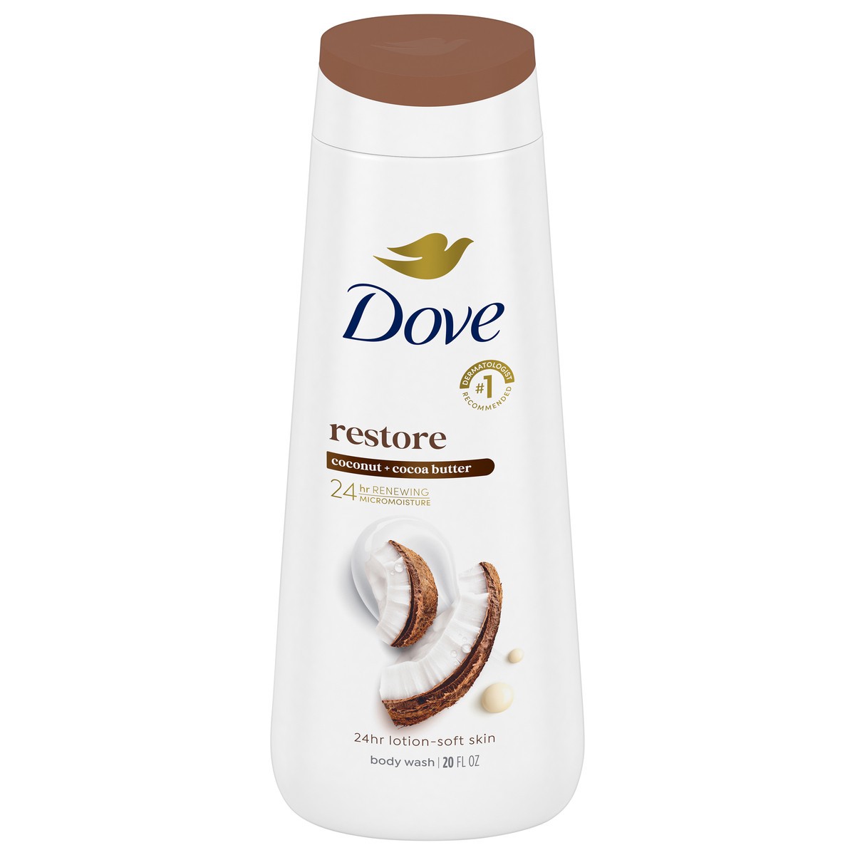 slide 1 of 91, Dove Body Wash Restore Coconut & Cocoa Butter 20 Oz, 20 fl oz
