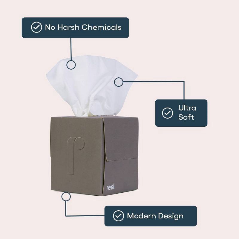 slide 5 of 8, Reel Paper Premium Bamboo Facial Tissue - 60ct, 60 ct