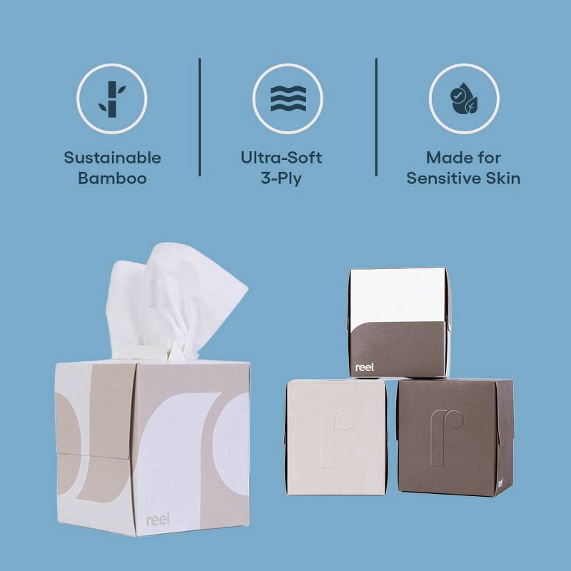 slide 4 of 8, Reel Paper Premium Bamboo Facial Tissue - 60ct, 60 ct
