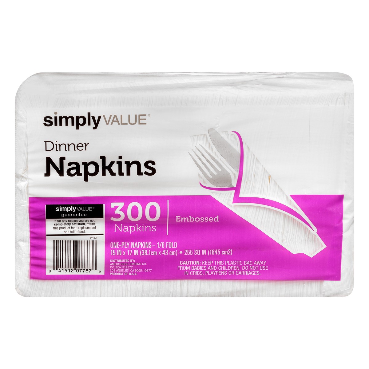 slide 4 of 4, Simply Value 1 Ply Dinner Napkins, 300 ct