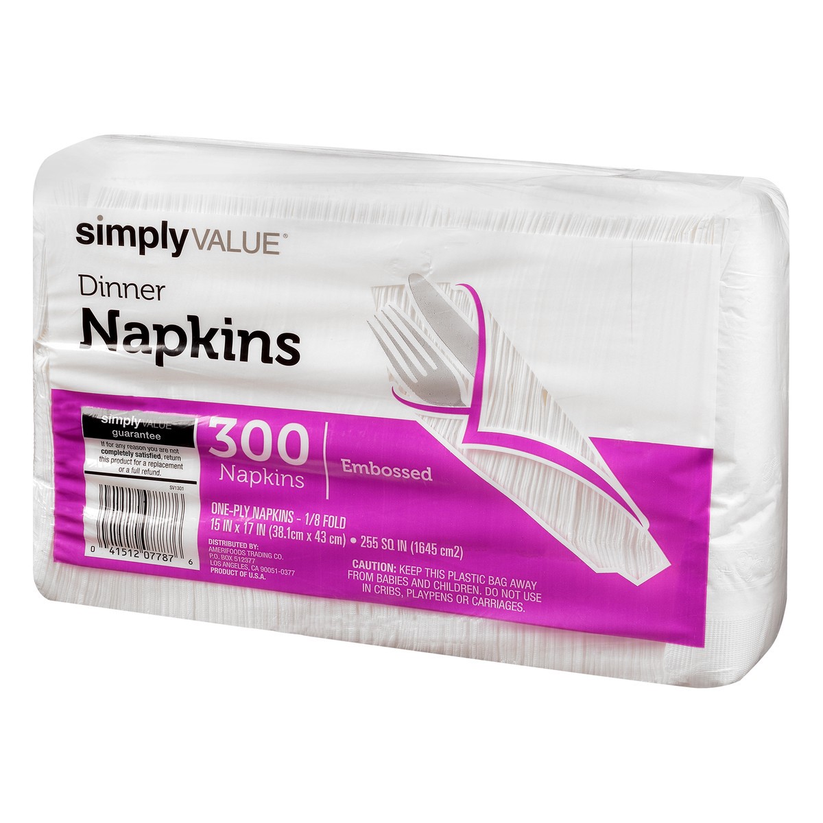 slide 3 of 4, Simply Value 1 Ply Dinner Napkins, 300 ct