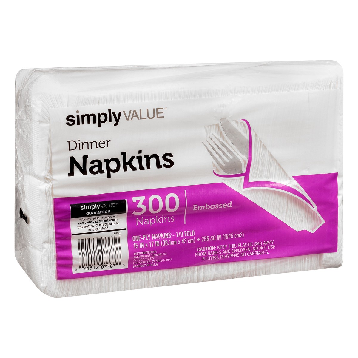 slide 2 of 4, Simply Value 1 Ply Dinner Napkins, 300 ct