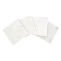 Kamenstein Square Marble Coaster Set White 4pc