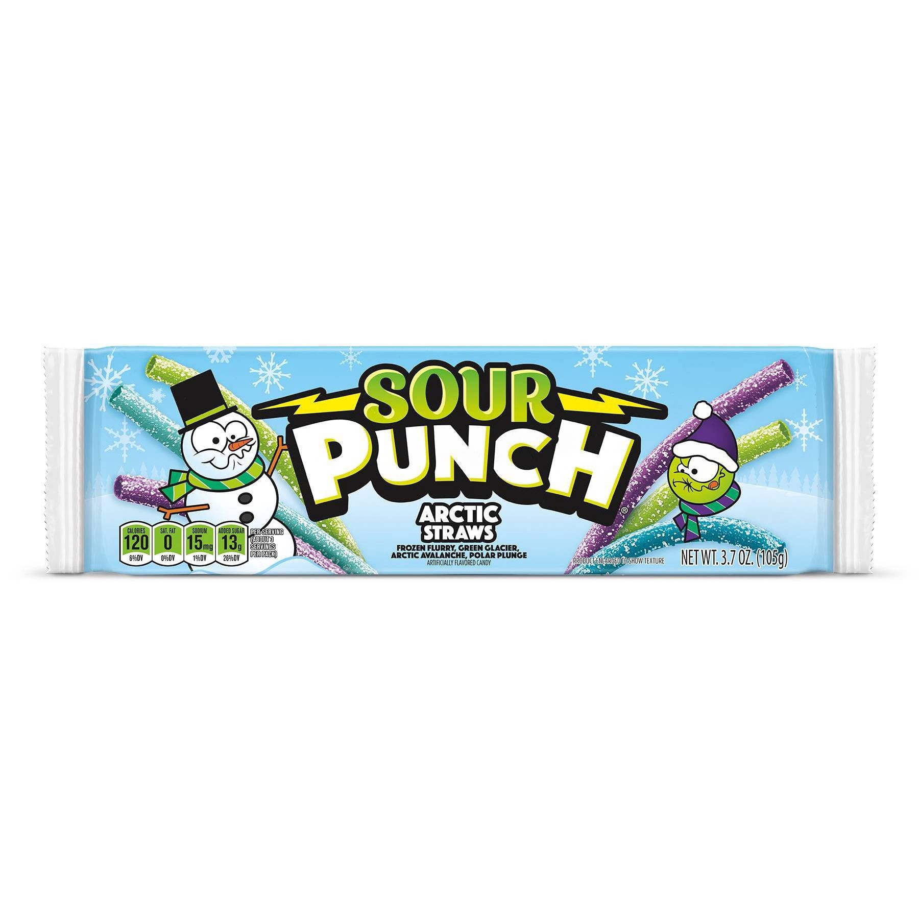 slide 1 of 1, Sour Punch American Licorice Arctic Straws, 3.7 oz