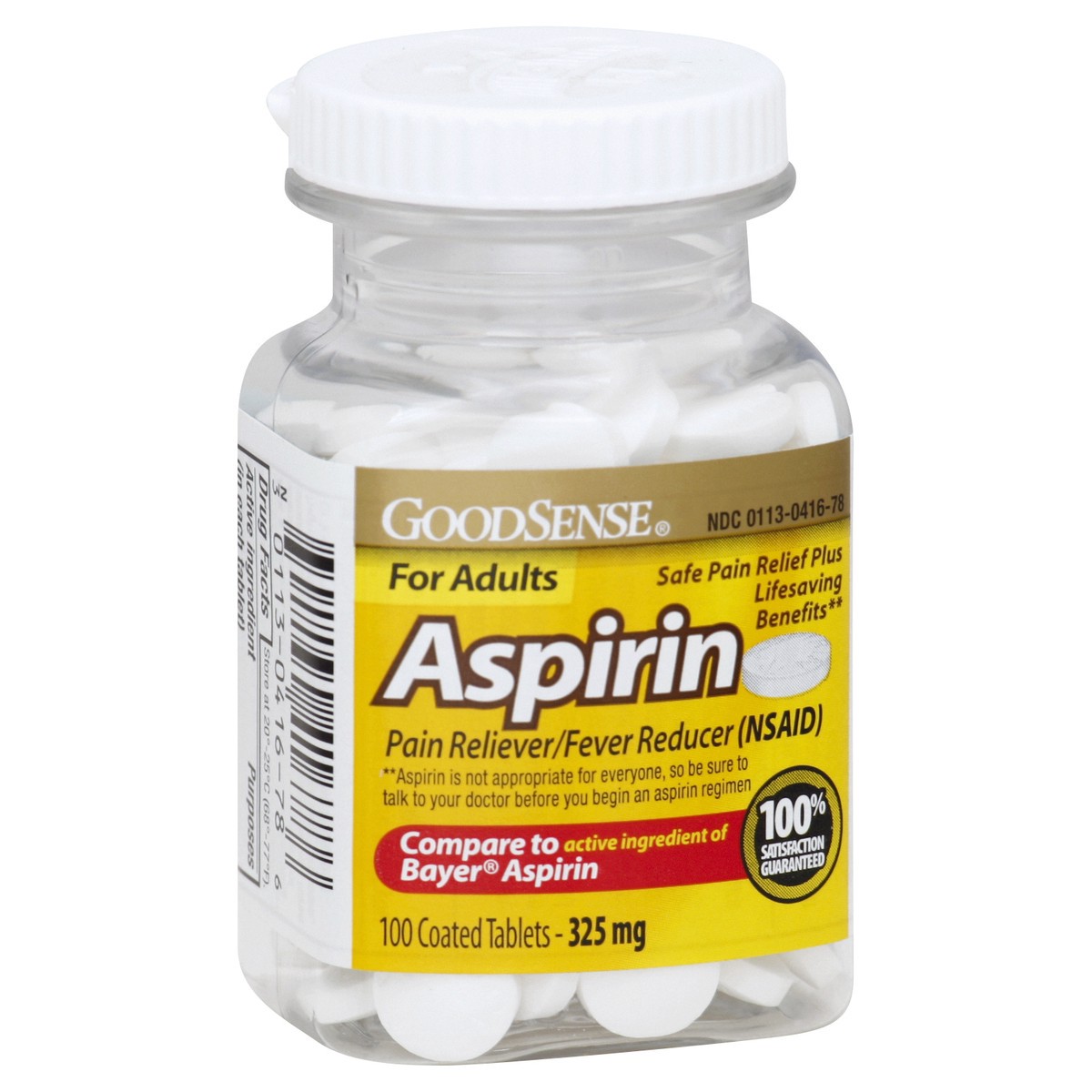 slide 8 of 8, Good Sense Aspirin 100 ea, 100 ct