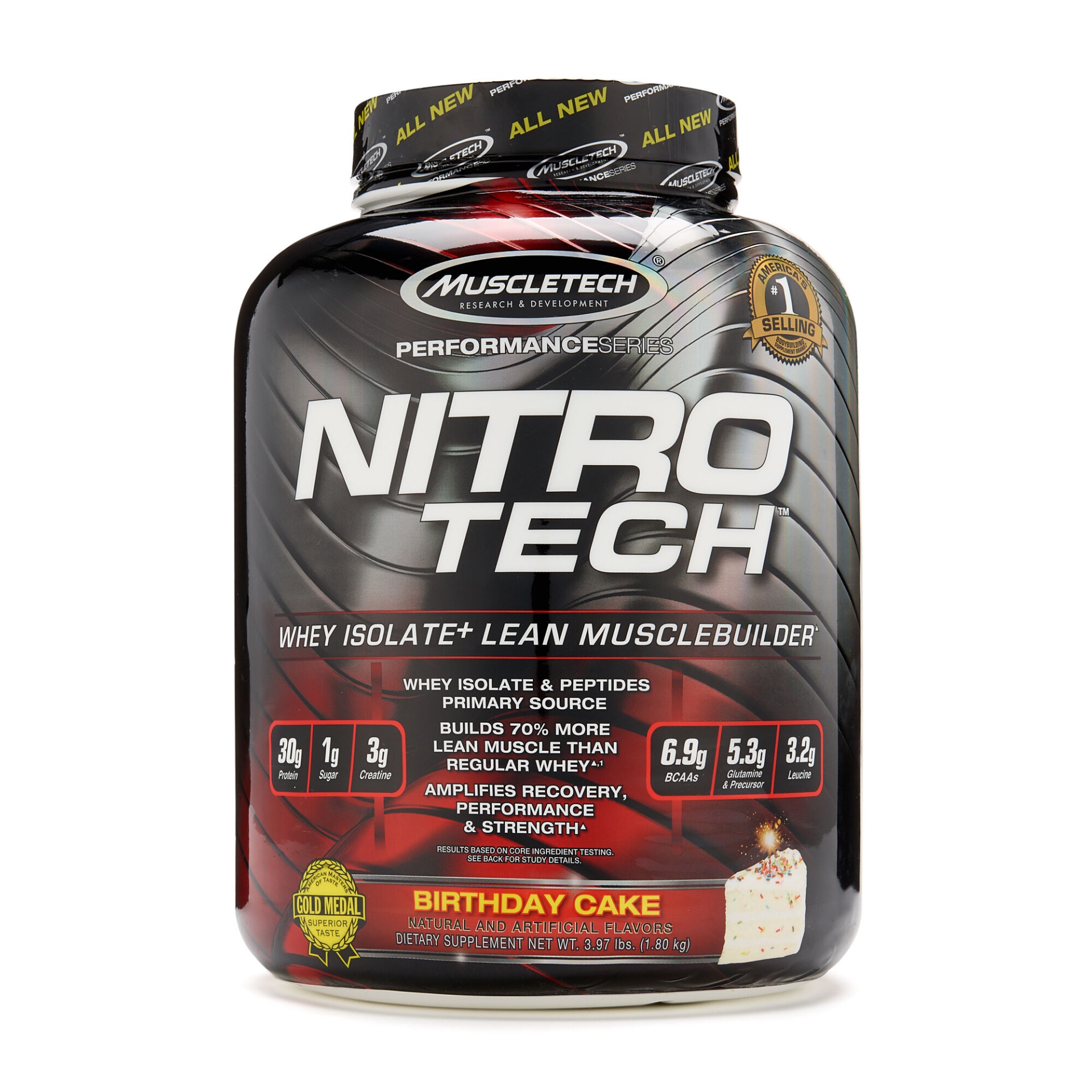 slide 1 of 1, MuscleTech Nitro-Tech - Vanilla Birthday Cake, 4 lb